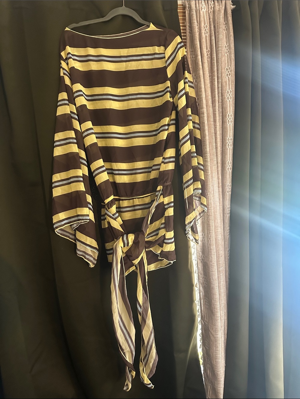 Striped Tie-Front Women's bathing suit Cover Up